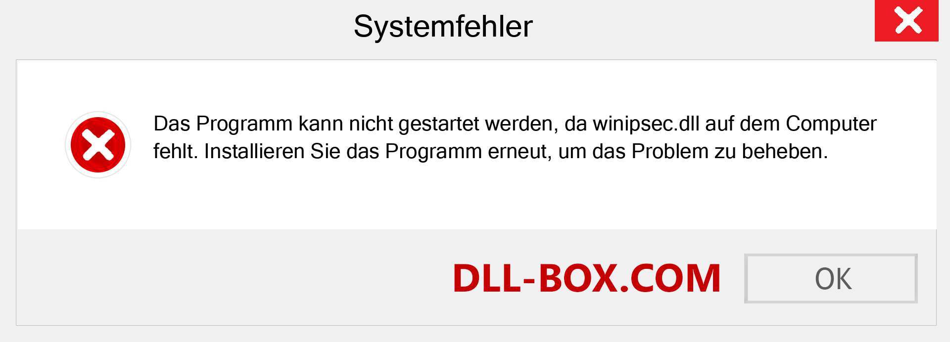 winipsec.dll-Datei fehlt?. Download für Windows 7, 8, 10 - Fix winipsec dll Missing Error unter Windows, Fotos, Bildern